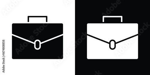 Briefcase icon collection flat style - stock vector.