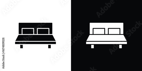 Bed icon collection flat style - stock vector.