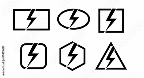 Conceptual vector illustration various power icons for energy symbols