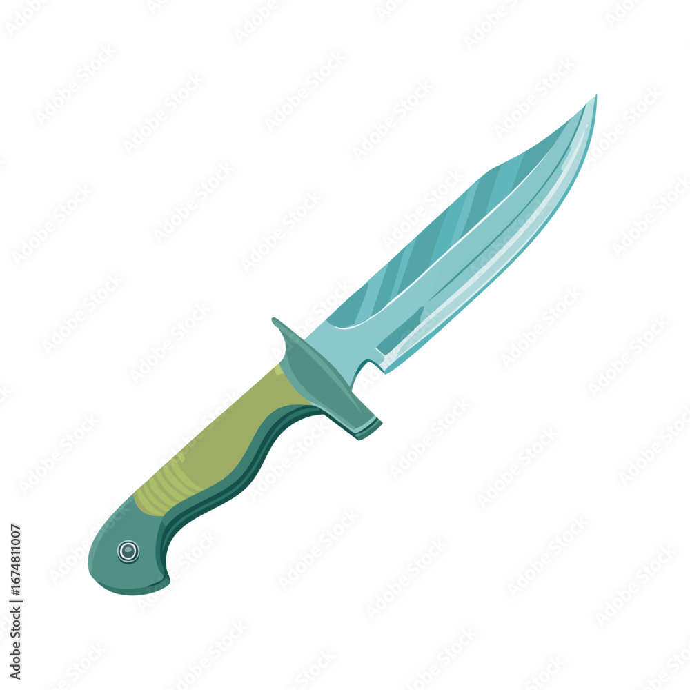 Obraz premium Modern Ergonomic Combat Knife with Curved Blade Design - AI Generated
