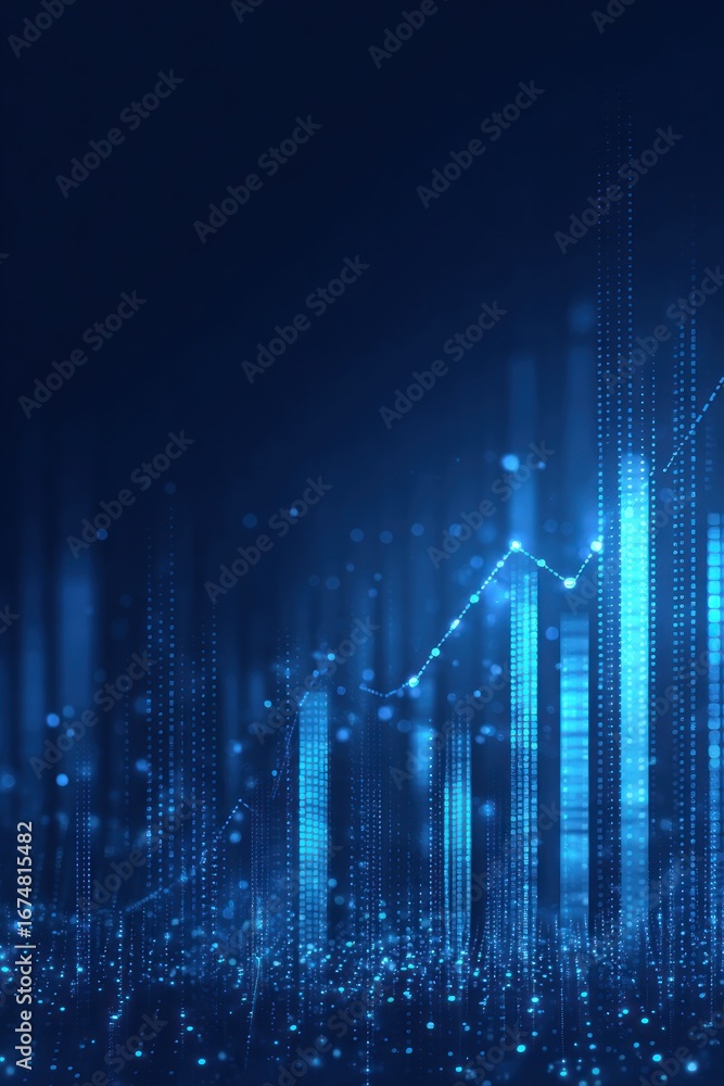 Fototapeta premium Abstract graphic of rising chart data