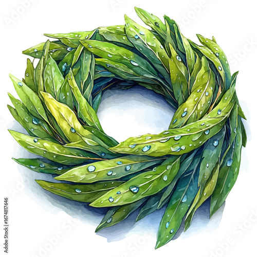 Spring Dew, watercolor clipart vector, isolated on a white background.