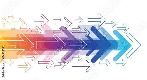 Abstract Colorful Arrows Forward Motion, Progress, and Direction