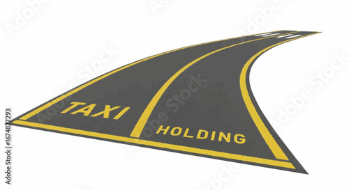Aviation vector object and icon taxiway holding position airport runway aviation safety ground vehicle guidance system transportation design