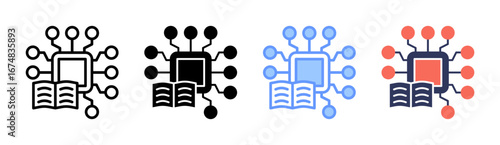 Machine Learning Icon Set Multiple Style Collection