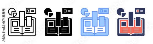 Learning Analytics Icon Set Multiple Style Collection