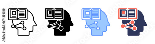 Learning Theories Icon Set Multiple Style Collection