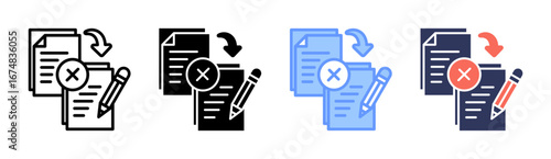 Plagiarism Detection Icon Set Multiple Style Collection