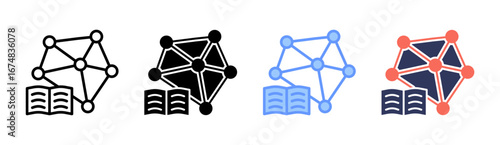 Neural Networks Icon Set Multiple Style Collection