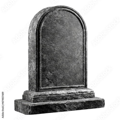 Blank Granite Tombstone Isolated Monument