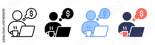 Gig Economy Icon Set Multiple Style Collection