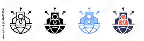 Outsourcing Icon Set Multiple Style Collection