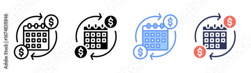 Subscription Model Icon Set Multiple Style Collection