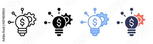 Financial Technology Icon Set Multiple Style Collection
