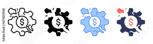 Disruption Icon Set Multiple Style Collection