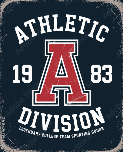 Showcasing a dynamic design for an athletic division college team, this image embodies the energy and excitement associated with sports while promoting a strong sense of identity and community.