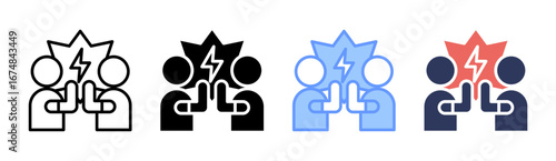 Conflict Icon Set Multiple Style Collection