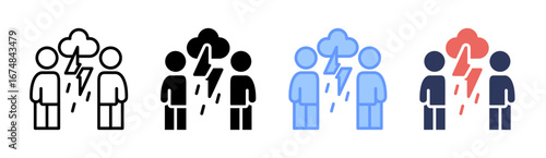 Hostility Icon Set Multiple Style Collection