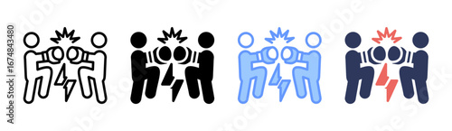 Rivalry Icon Set Multiple Style Collection