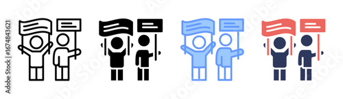 Protest Icon Set Multiple Style Collection