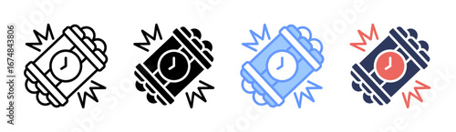 Bomb Icon Set Multiple Style Collection