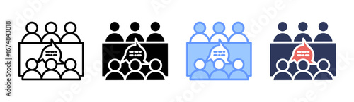 Discussion Icon Set Multiple Style Collection