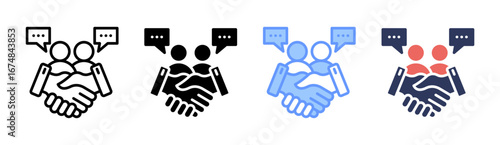 Negotiation Icon Set Multiple Style Collection