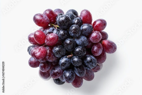 Wallpaper Mural A cluster of grapes, red and dark purple, densely packed,  with water droplets Torontodigital.ca