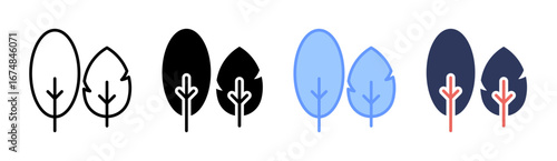 Trees Icon Set Multiple Style Collection