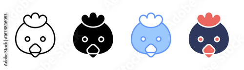 Chicken Icon Set Multiple Style Collection