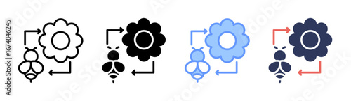 Pollination Icon Set Multiple Style Collection