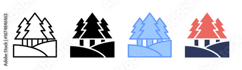 Forest Icon Set Multiple Style Collection