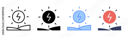 Solar Book Icon Set Multiple Style Collection