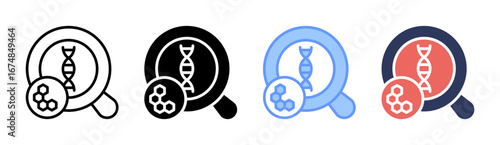 Dna Analysis Icon Set Multiple Style Collection