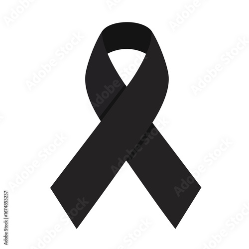 The black awareness ribbon icon symbolizes support for the deceased and grief.