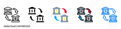 Bank Transfer icon multiple style 