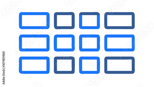 Blue and grey rectangles organized in grid vector