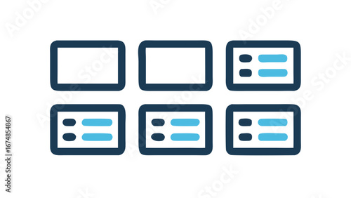 Blue and light blue rectangular elements organized rectangles layout