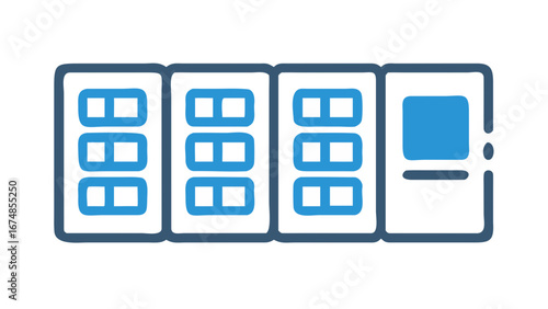Blue server racks with white squares technology data center
