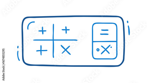 Blue tic tac toe game with score vector