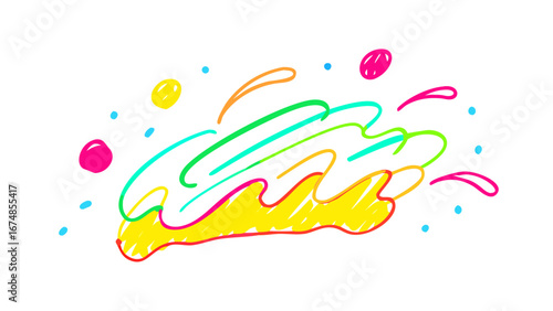 Brightly Colored Abstract Scribble Shapes bright colors yellow