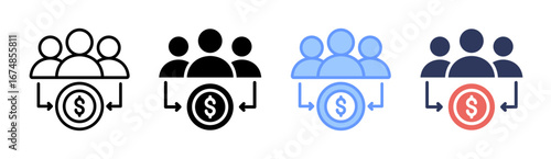 Beneficiary Icon Set Multiple Style Collection