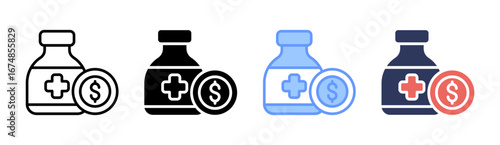 Medical Expense Icon Set Multiple Style Collection