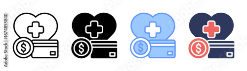 Medical Expense Icon Set Multiple Style Collection