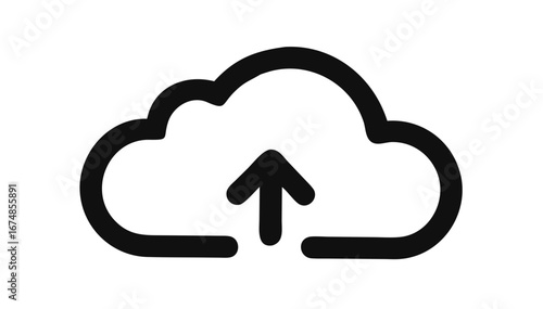 Cloud upload symbol with upward arrow data transfer