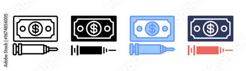 Medical Cost Icon Set Multiple Style Collection