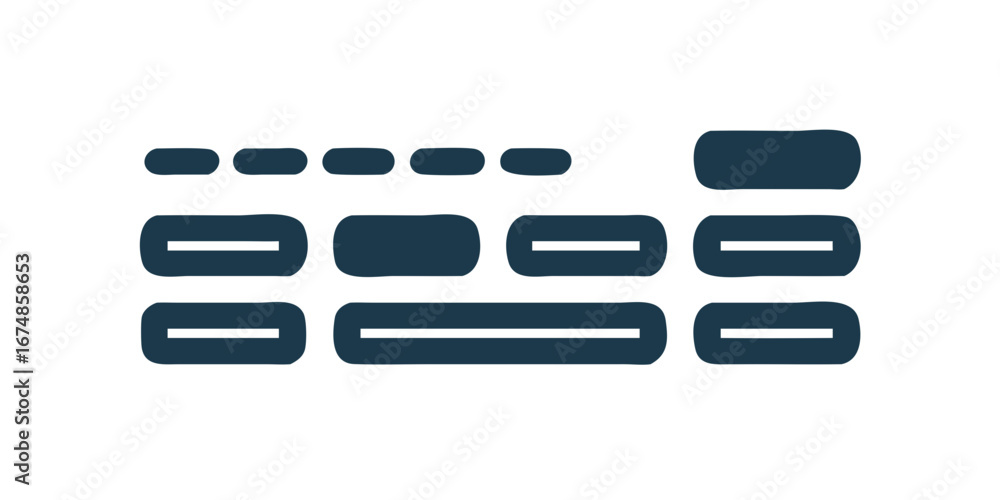 Obraz premium Dark blue rounded rectangles and lines abstract geometric