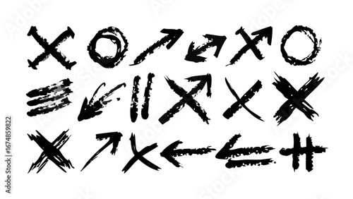 Grunge Brush Style Arrows and Scribbles distressed