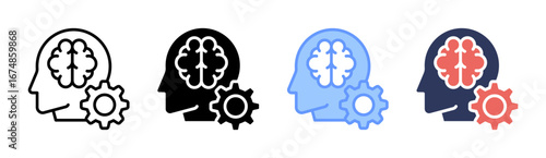 Critical Thinking Icon Set Multiple Style Collection