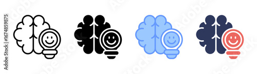 Positive Mindset Icon Set Multiple Style Collection